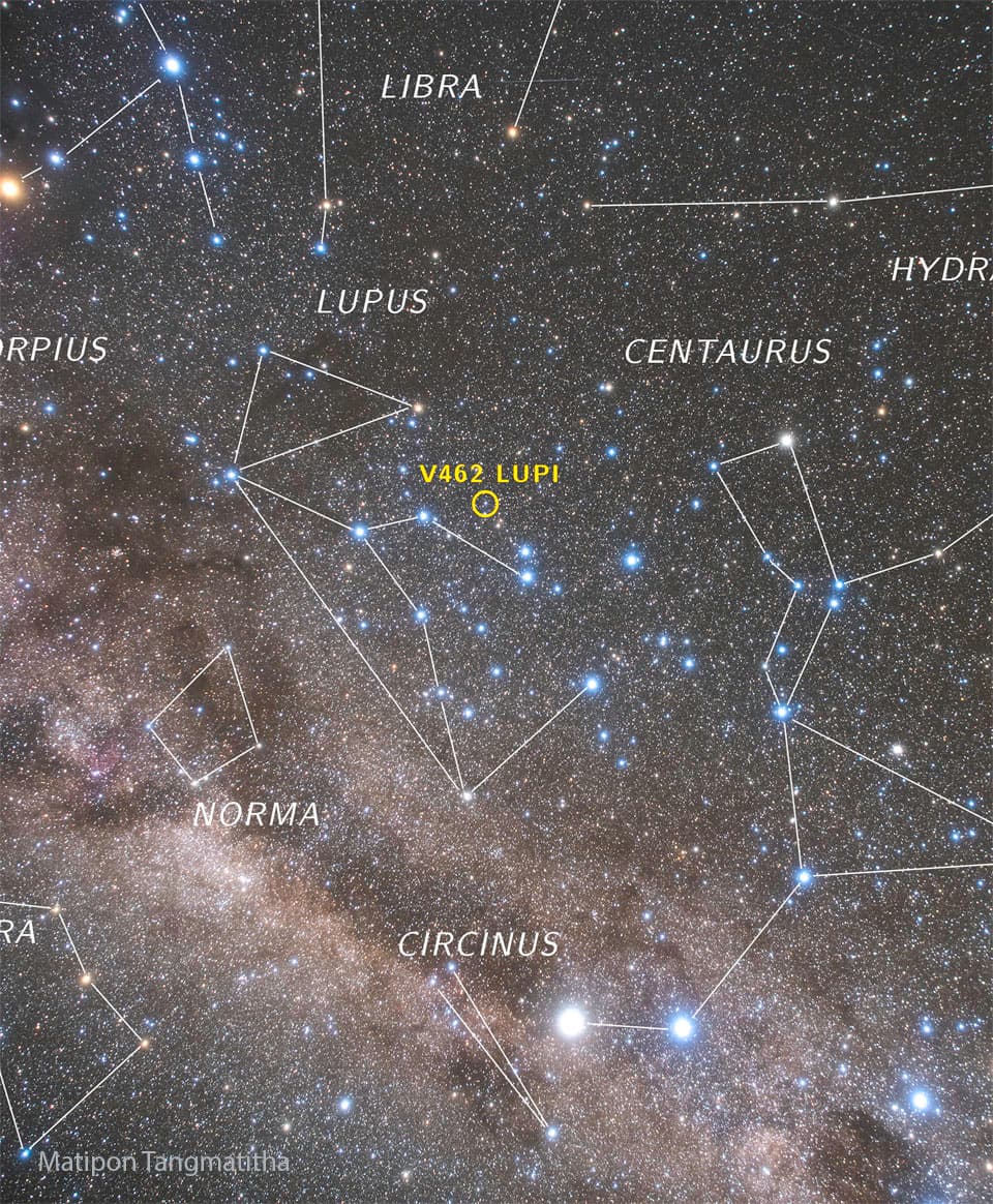 Nova V462 Lupi Now Visible